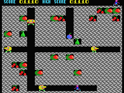 Fruity Frank (MSX) screenshot: An monster approaches you!