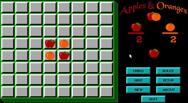 Apples & Oranges (DOS) screenshot: The beginning