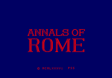 Annals of Rome (Amstrad CPC) screenshot: Title screen