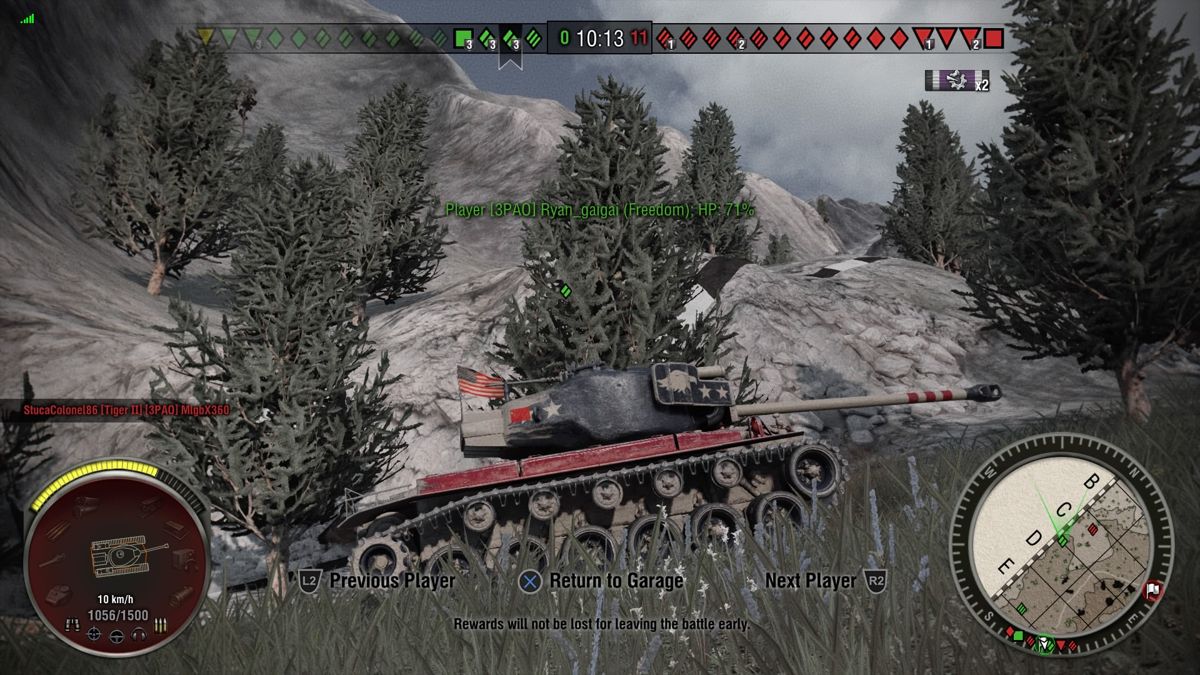 World of Tanks: Independence Mega Bundle (PlayStation 4) screenshot: Freedom tank from a profile