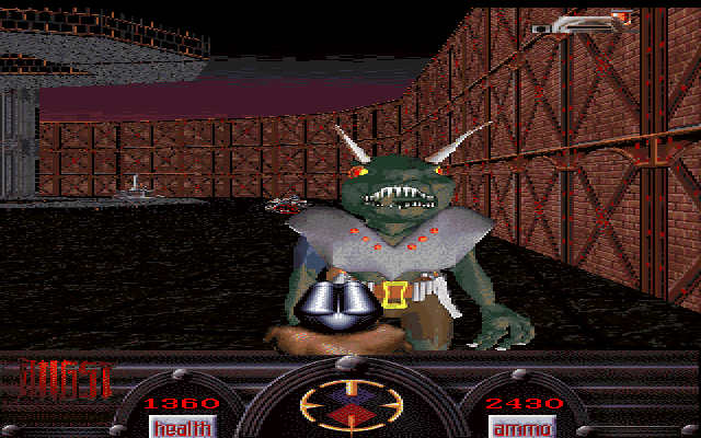 Angst: Rahz's Revenge (DOS) screenshot: If you like this guy, there's another one a couple of rooms over who's the spitting image for Kirk's Gorn nemesis