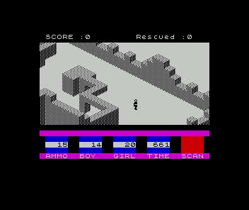 Ant Attack (ZX Spectrum) screenshot: Rotated the isometric view
