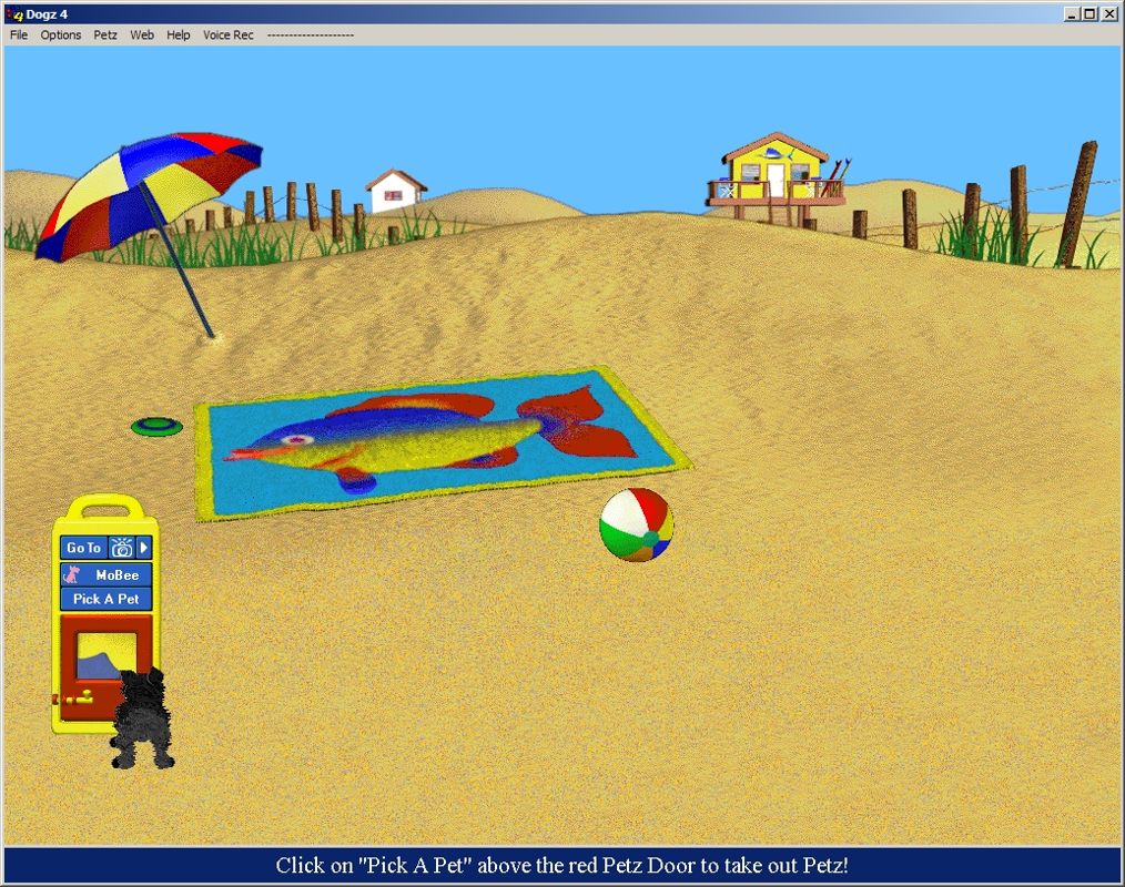 Dogz 4 (Windows) screenshot: The Beach background