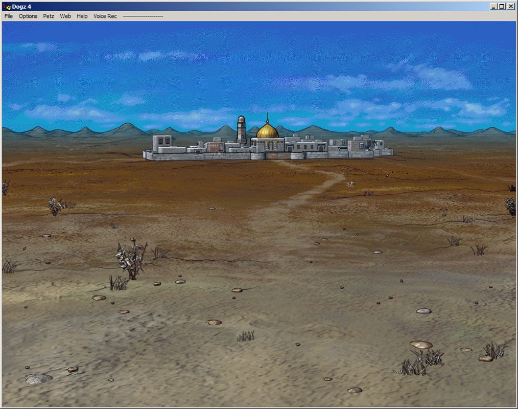 Dogz 4 (Windows) screenshot: Arabia: All the new background like Arabia, Wild West etc show a landscape picture like this while the background loads