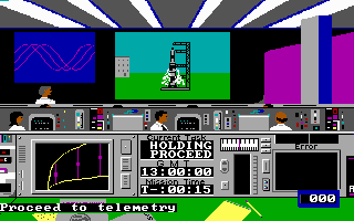Apollo 18: Mission to the Moon (DOS) screenshot: Launch Control Room