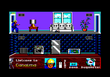 Arachnophobia (Amstrad CPC) screenshot: I have come here to chew bubblegum and kick spider-@$$, and I'm all out of bubblegum