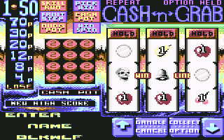 Arcade Fruit Machine (Commodore 64) screenshot: Name Entry