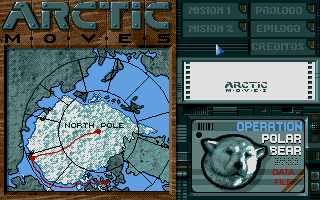 Arctic Moves (DOS) screenshot: Start menu