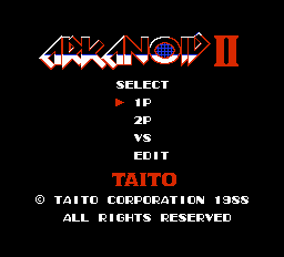 Arkanoid: Revenge of DOH (NES) screenshot: Title screen