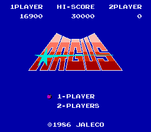 Argus (NES) screenshot: Game title screen