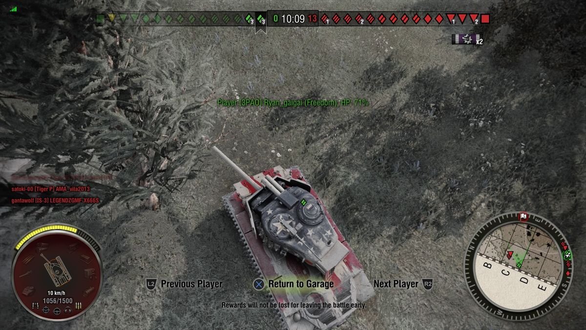World of Tanks: Independence Mega Bundle (PlayStation 4) screenshot: Top-down view of the Freedom tank