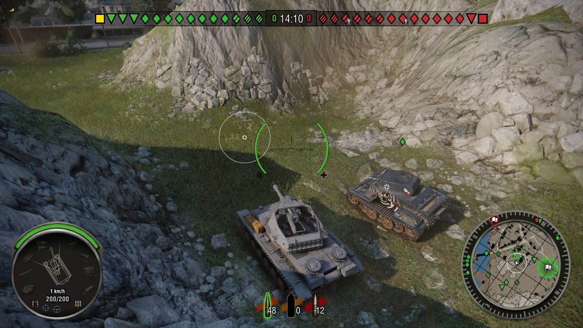 World of Tanks: Bonus German Tank! (PlayStation 4) screenshot: Parking my artillery next to an allied Panzer II J tank