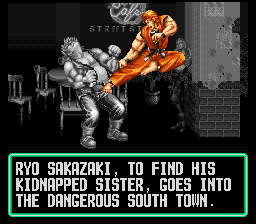 Art of Fighting (SNES) screenshot: Ryo Sakazaki. He's single, girls!