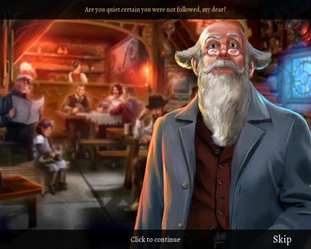 Clockwork Tales: Of Glass and Ink (Collector's Edition) (Linux) screenshot: Talking to Dr. Ink