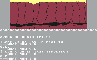Arrow of Death Part II (Commodore 64) screenshot: A chasm