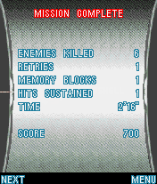 Assassin's Creed (J2ME) screenshot: Mission completion statistics