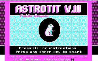 Astrotit (DOS) screenshot: Title screen