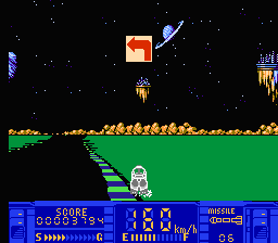 Astro Fang: Super Machine (NES) screenshot: At least I know there will be a sharp turn to the left...