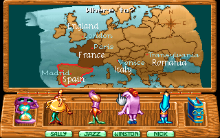 Around the World in 80 Days (DOS) screenshot: Map.