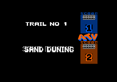 ATV Simulator (Amstrad CPC) screenshot: Trial No 1: Sand Duning