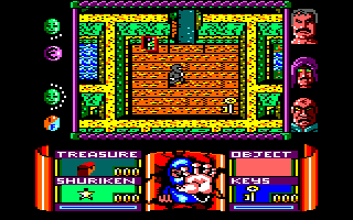 Avenger (Amstrad CPC) screenshot: Found another key; you can never have enough of these!