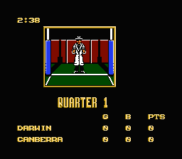 Aussie Rules Footy (NES) screenshot: Looks like a goal to me...