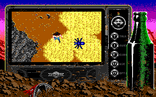 Bad Blood (DOS) screenshot: Watch out for these giant spiders! (EGA)