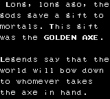 Ax Battler: A Legend of Golden Axe (Game Gear) screenshot: Game's story...