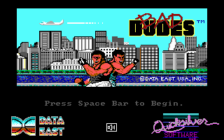 Bad Dudes (DOS) screenshot: Title screen (EGA)