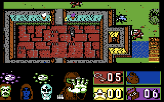 Avenger (Commodore 64) screenshot: Deadly spikes appear and disappear in the floor, so be careful