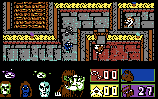 Avenger (Commodore 64) screenshot: Dead end; if only I had a key...