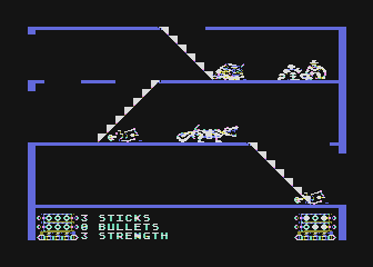Aztec (Atari 8-bit) screenshot: Starting out. There is an alligator. (disk)