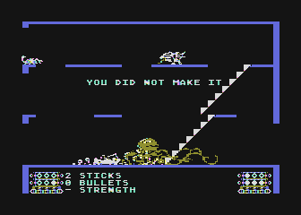 Aztec (Atari 8-bit) screenshot: I was killed by this plant thing. (disk)