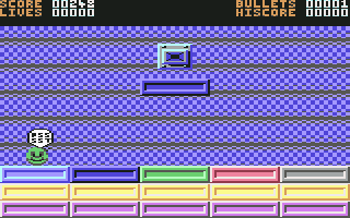 Ball Crazy (Commodore 64) screenshot: I was hit. Feeling a little deflated. :-)