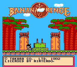 Banana Prince (NES) screenshot: Title screen