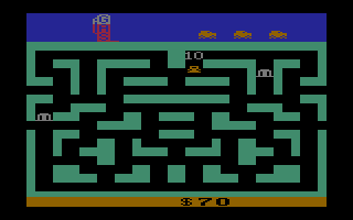 Bank Heist (Atari 2600) screenshot: There are different mazes to rob banks in