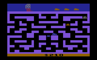 Bank Heist (Atari 2600) screenshot: One bank left in this maze...
