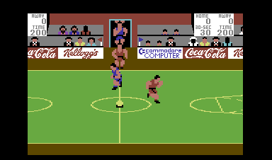 International Basketball (Commodore 64) screenshot: The players emerge
