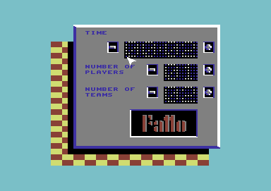 The Basket Manager (Commodore 64) screenshot: How many players and how many teams?