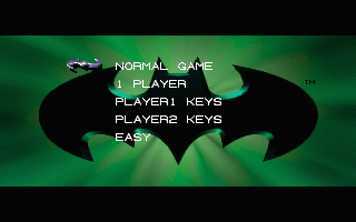 Batman Forever (DOS) screenshot: Opening game menu