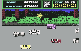 Batman (Commodore 64) screenshot: Not in the city anymore