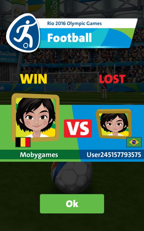 Rio 2016 Olympic Games (Android) screenshot: Game results, it was not 7-1.