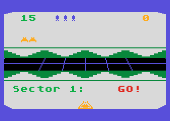 Beamrider (Atari 8-bit) screenshot: Ready for Sector 1?