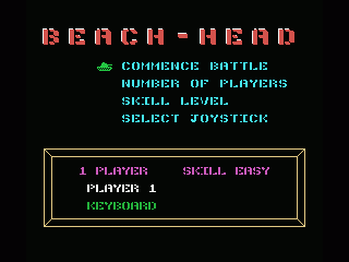 Beach-Head (MSX) screenshot: Play select screen
