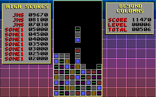 Beyond Columns (DOS) screenshot: Gameplay