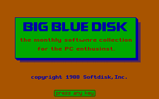 Big Blue Disk #20 (DOS) screenshot: Title screen