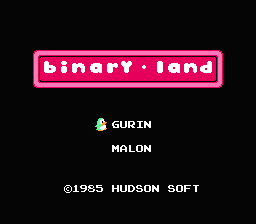 Binary Land (NES) screenshot: Title screen