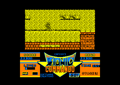 Bionic Commando (Amstrad CPC) screenshot: You are about to be electrocuted