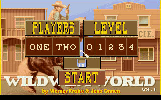 Wild West World (DOS) screenshot: Start Screen