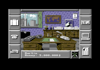 Black Gold (Commodore 64) screenshot: Your desk